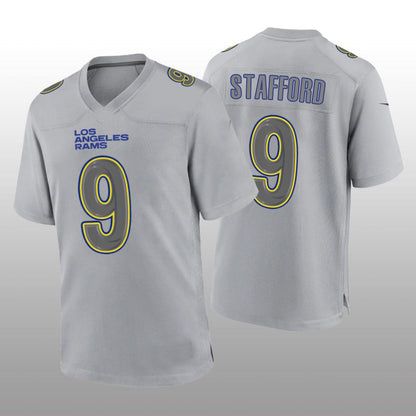 LA.Rams #9 Matthew Stafford Gray Atmosphere Game Jersey Stitched American Football Jerseys