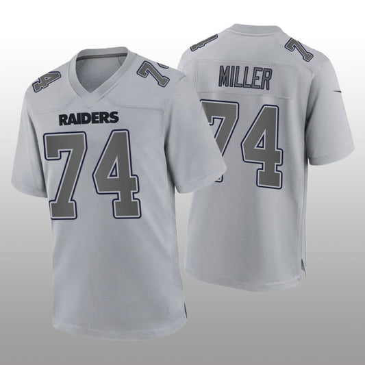 LV.Raiders #74 Kolton Miller Gray Atmosphere Game Jersey Stitched American Football Jerseys