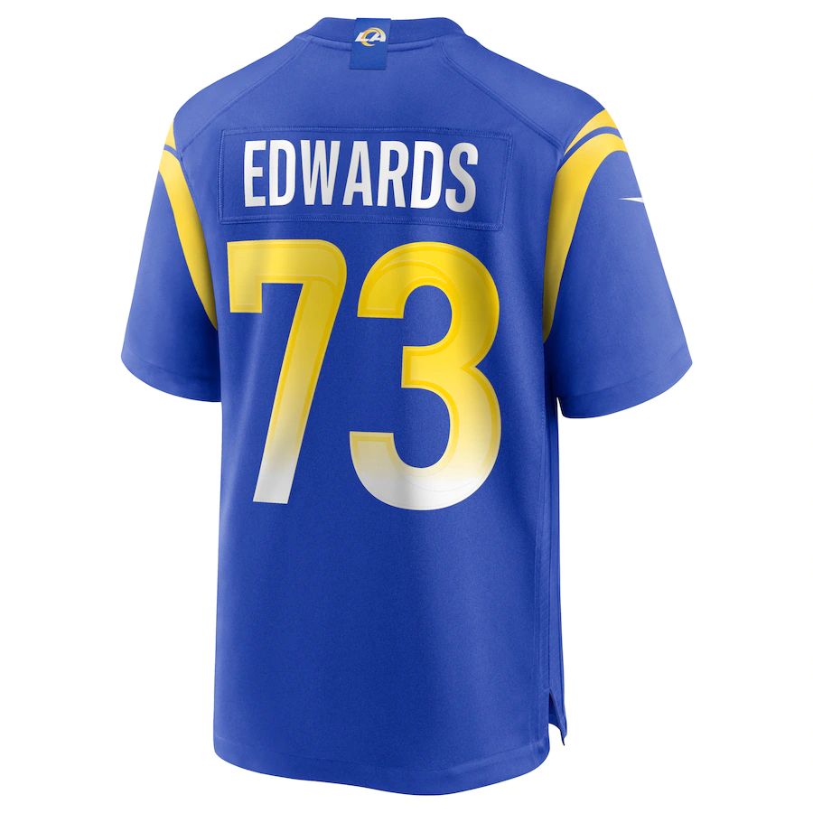 LA.Rams #73 David Edwards Royal Game Jersey Stitched American Football Jerseys