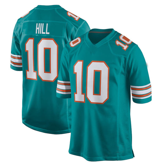 M.Dolphins #10 Tyreek Hill  Aqua Alternate Game Jersey Stitched American Football Jerseys