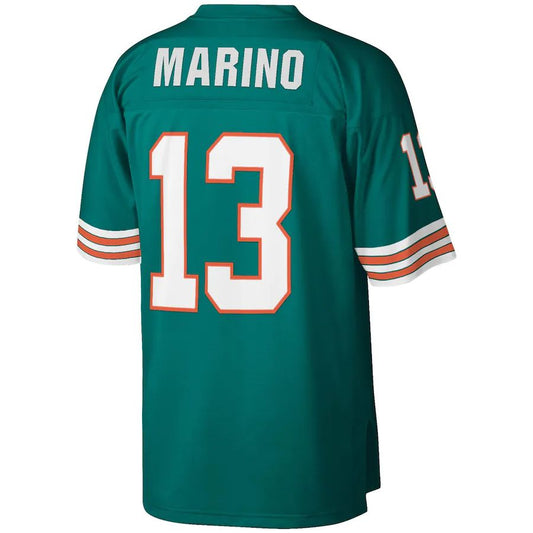 M.Dolphins #13 Dan Marino Mitchell & Ness Aqua 1984 Legacy Replica Jersey Stitched American Football Jerseys