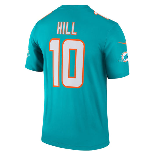 M.Dolphins #10 Tyreek Hill  Aqua Legend Jersey Stitched American Football Jerseys