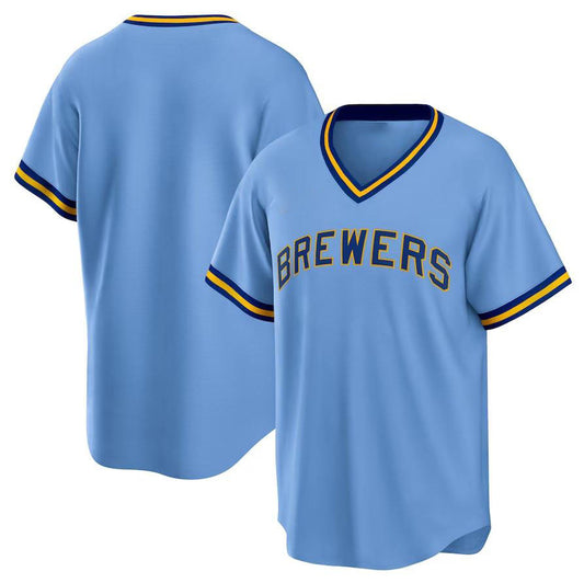 Milwaukee Brewers Powder Blue Road Cooperstown Collection Team Jersey Baseball Jersey