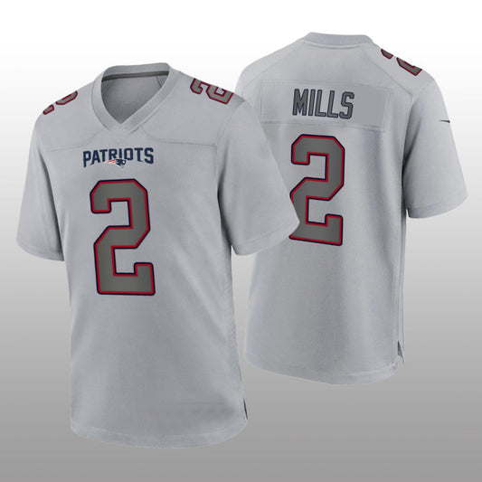 NE.Patriots #22 Jalen Mills Gray Atmosphere Game Jersey Stitched American Football Jerseys