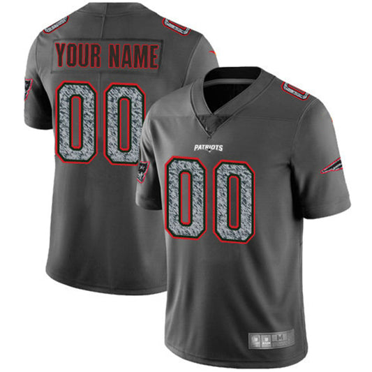 Custom NE.Patriots Gray Static Vapor Untouchable Limited Jersey Stitched American Football Jerseys