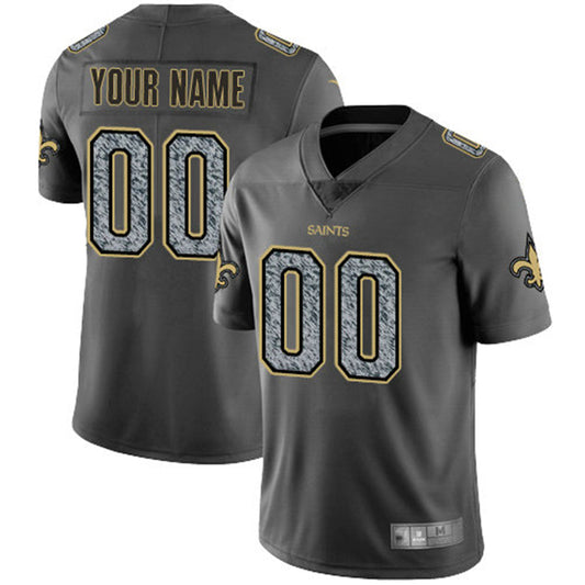 Custom NO.Saints Gray Static Vapor Untouchable Limited Jersey American Stitched Jersey Football Jerseys