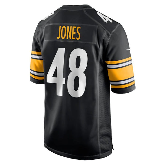 P.Steelers #48 Jamir Jones Black Team Game Player Jersey Stitched American Football Jerseys