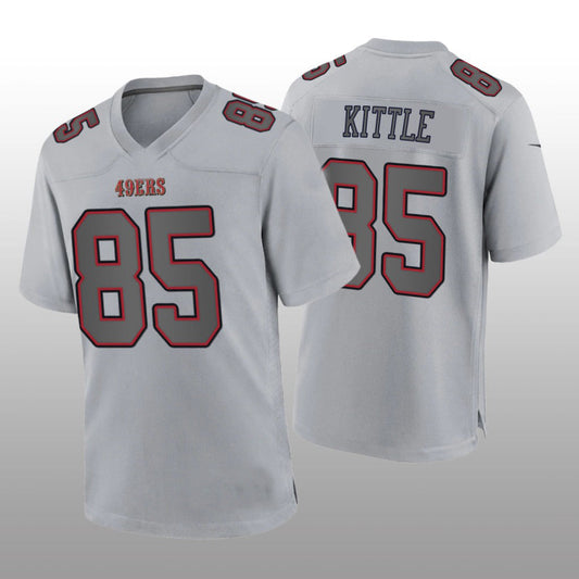 SF.49ers #85 George Kittle Gray Atmosphere Game Jersey Stitched American Football Jersey