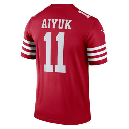 SF.49ers #11 Brandon Aiyuk Scarlet Legend Jersey Stitched American Football Jerseys