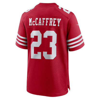 SF.49ers #23 Christian McCaffrey Scarlet Game Player Jersey Stitched American Football Jerseys