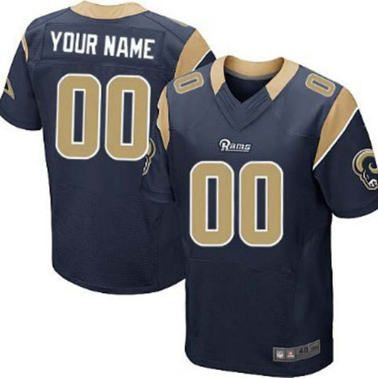 Custom LA.Rams Navy Blue Elite Jersey American Stitched Jersey Football Jerseys