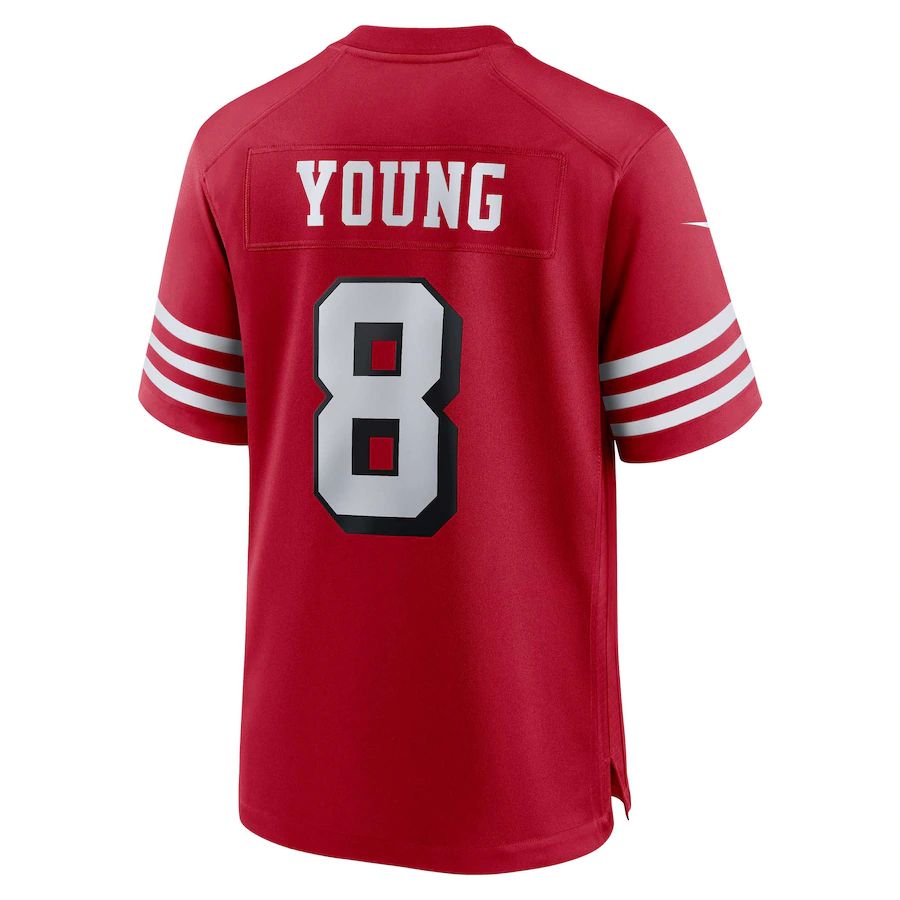 SF.49ers #8 Steve Young Retired Alternate Game Jersey Scarlet Stitched American Football Jerseys