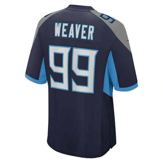 T.Titans #99 Rashad Weaver Navy Game Jersey Stitched American Football Jerseys