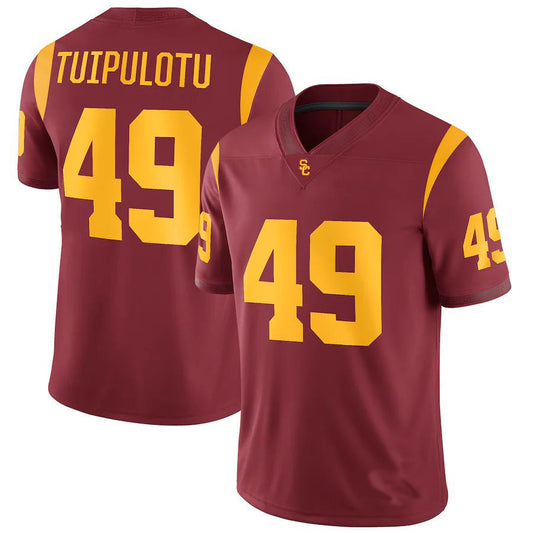 U.Trojans #49 Tuli Tuipulotu NIL Replica Football Jersey Cardinal Stitched American College Jerseys