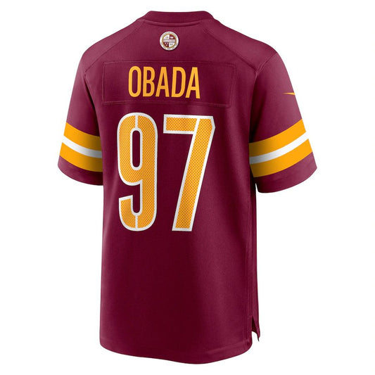 W.Commanders #97 Efe Obada Burgundy Game Jersey Stitched American Football Jerseys