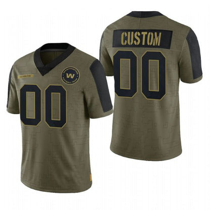 Custom W.Football Team Olive 2021 Salute To Service Limited Football Jerseys