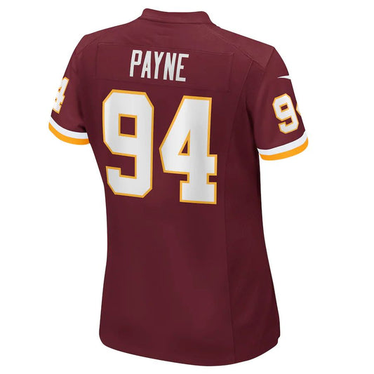 W.Football Team #94 Daron Payne Burgundy Game Player Jersey Stitched American Football Jerseys