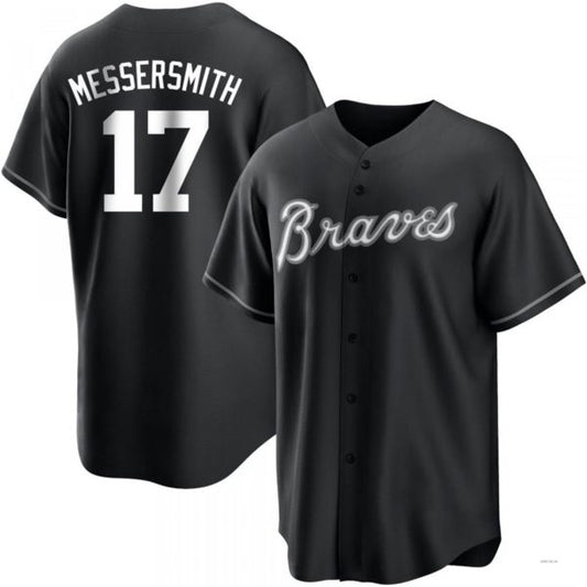 Atlanta Braves #17 Andy Messersmith White Black/ Jersey Stitches Baseball Jerseys