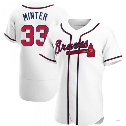 Atlanta Braves #33 A.J. Minter White Home Jersey Stitches Baseball Jerseys