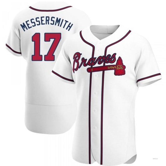 Atlanta Braves #17 Andy Messersmith White Home Jersey Stitches Baseball Jerseys