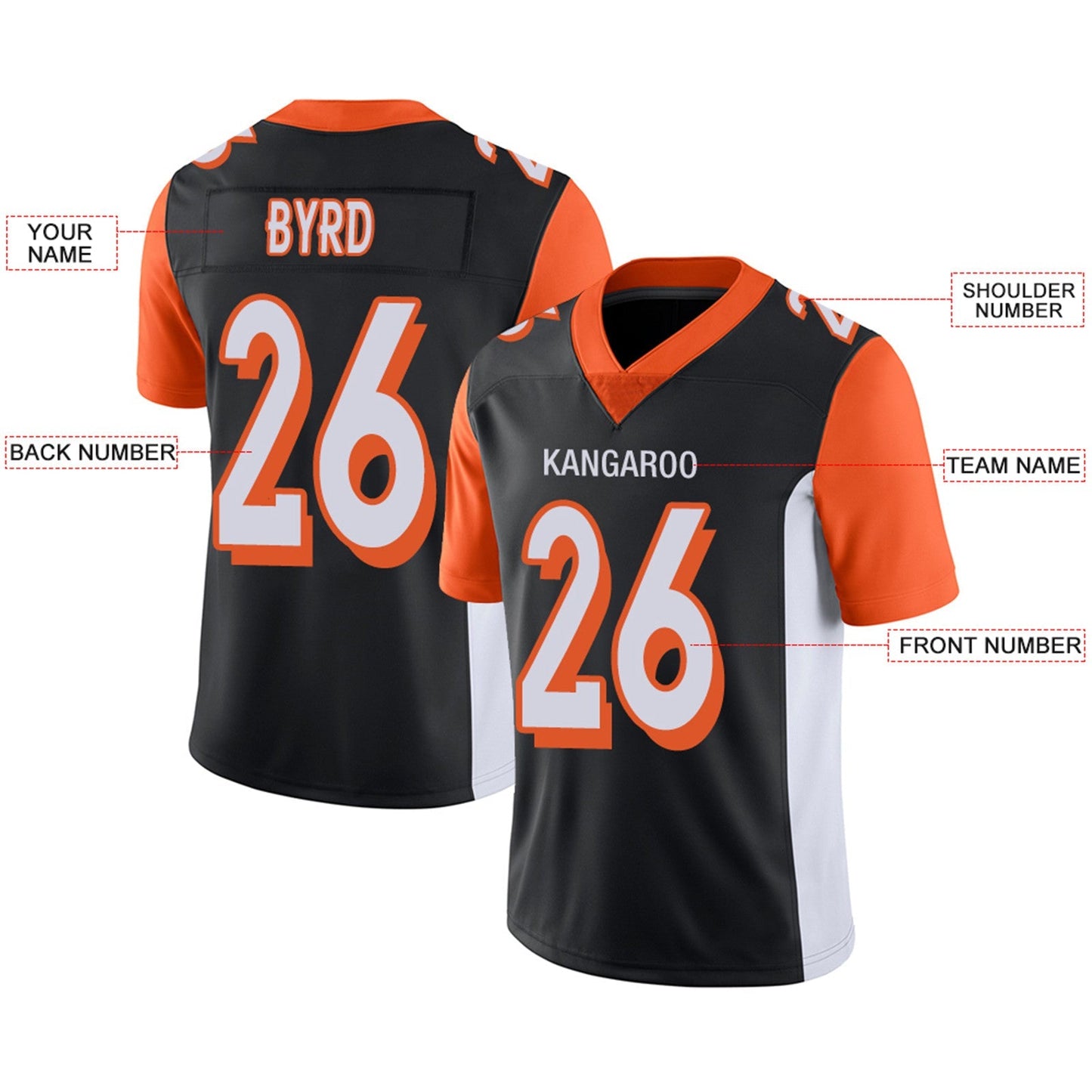 Custom C.Bengals Football Jerseys Team Player or Personalized Design Your Own Name for Men's Women's Youth Jerseys Orange