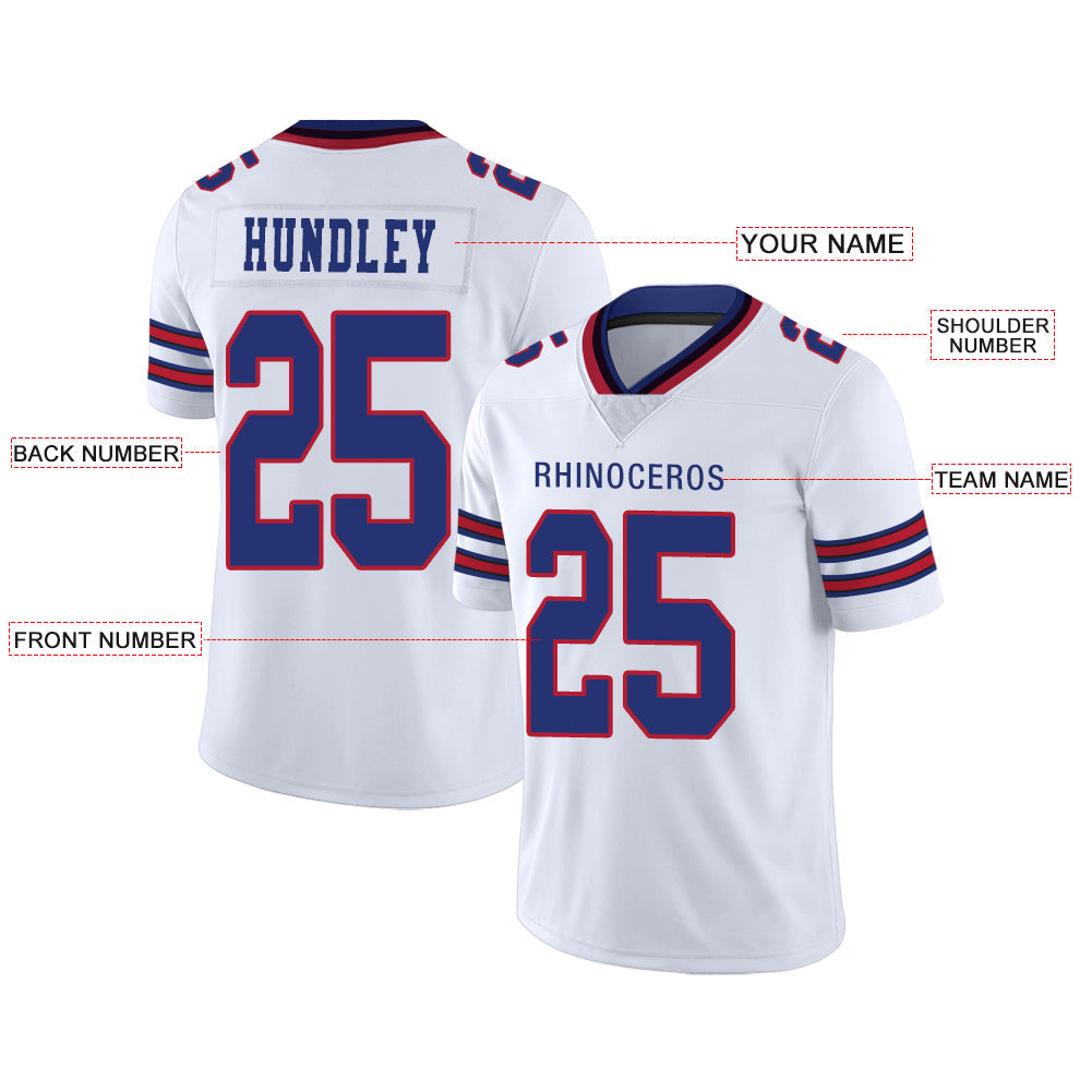 Custom B.Bills Football Stitched American Jerseys Personalize Birthday Gifts White Jersey