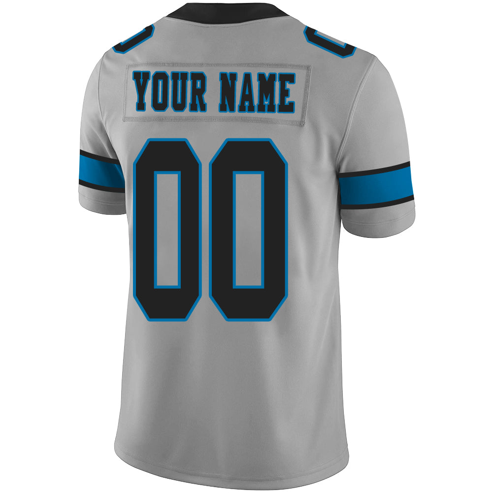 Custom C.Panther Stitched American Football Jerseys Personalize Birthday Gifts Grey Jersey