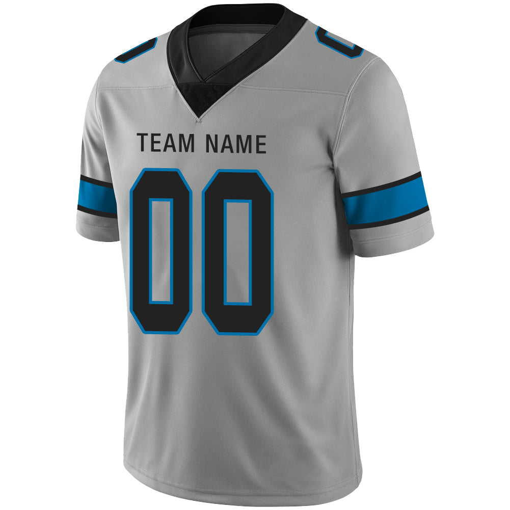 Custom C.Panther Stitched American Football Jerseys Personalize Birthday Gifts Grey Jersey