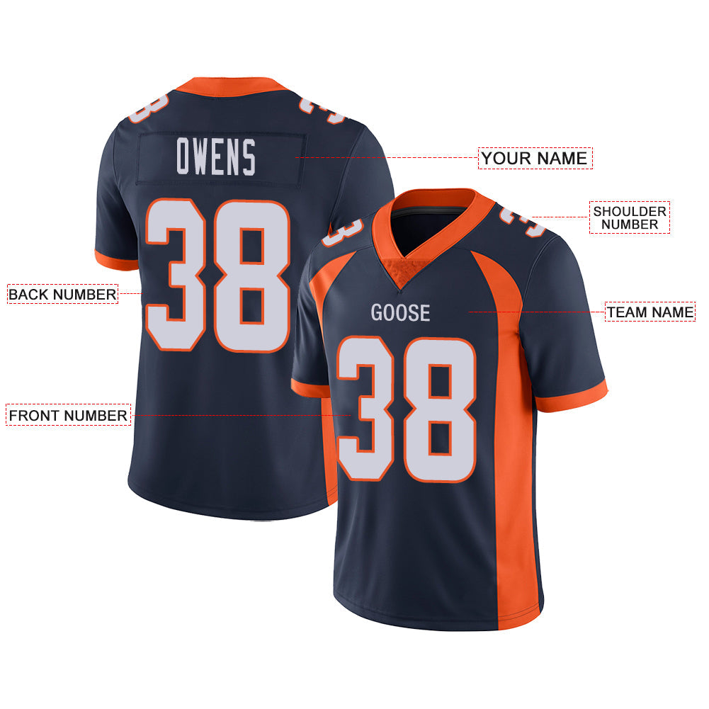 Custom D.Broncos Stitched American Football Jerseys Personalize Birthday Gifts Navy Jersey