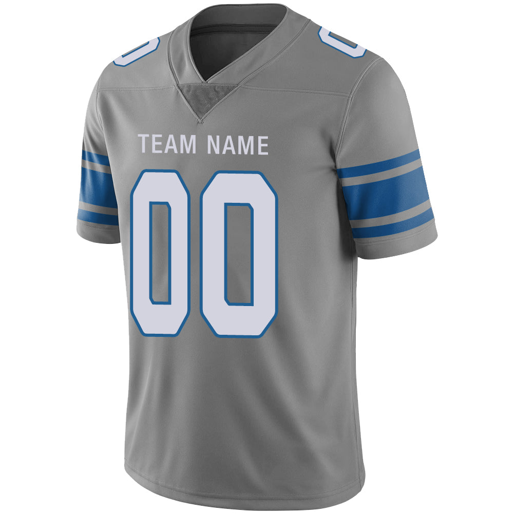 Custom D.Lions Stitched American Football Jerseys Personalize Birthday Gifts Grey Jersey