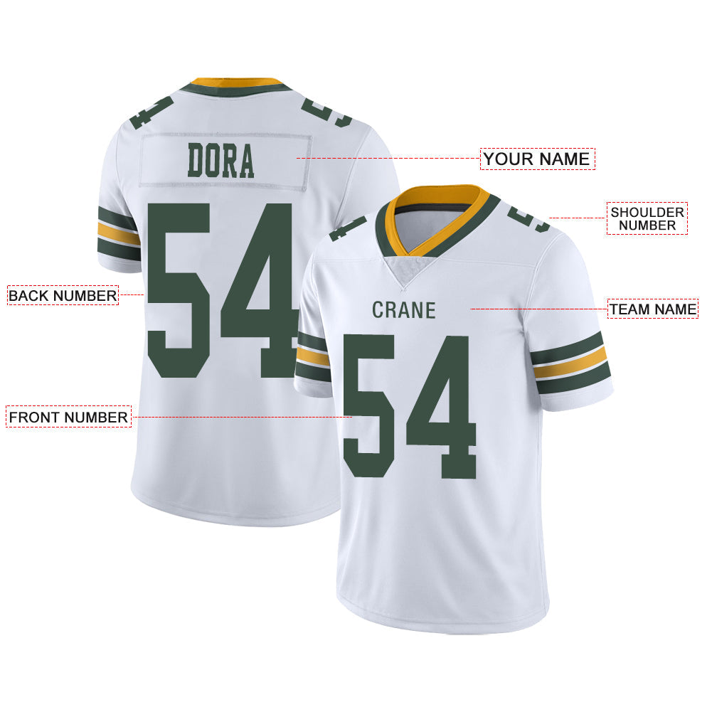 Custom GB.Packers Stitched American Football Jerseys Personalize Birthday Gifts White Jersey