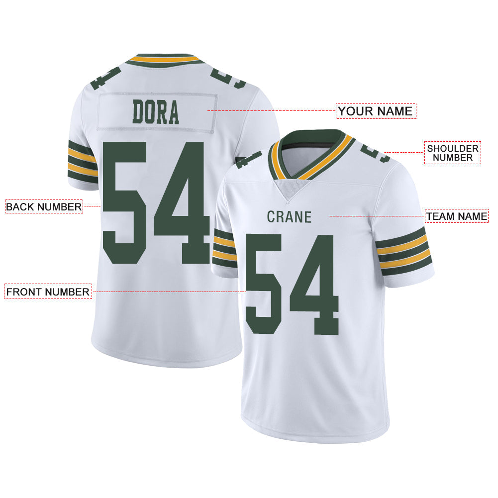 Custom GB.Packers Stitched American Football Jerseys Personalize Birthday Gifts White Jersey