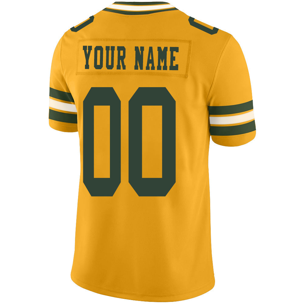 Custom GB.Packers Stitched American Football Jerseys Personalize Birthday Gifts yellow Jersey