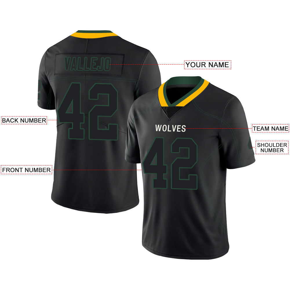 Custom GB.Packers Stitched American Football Jerseys Personalize Birthday Gifts Black Jersey