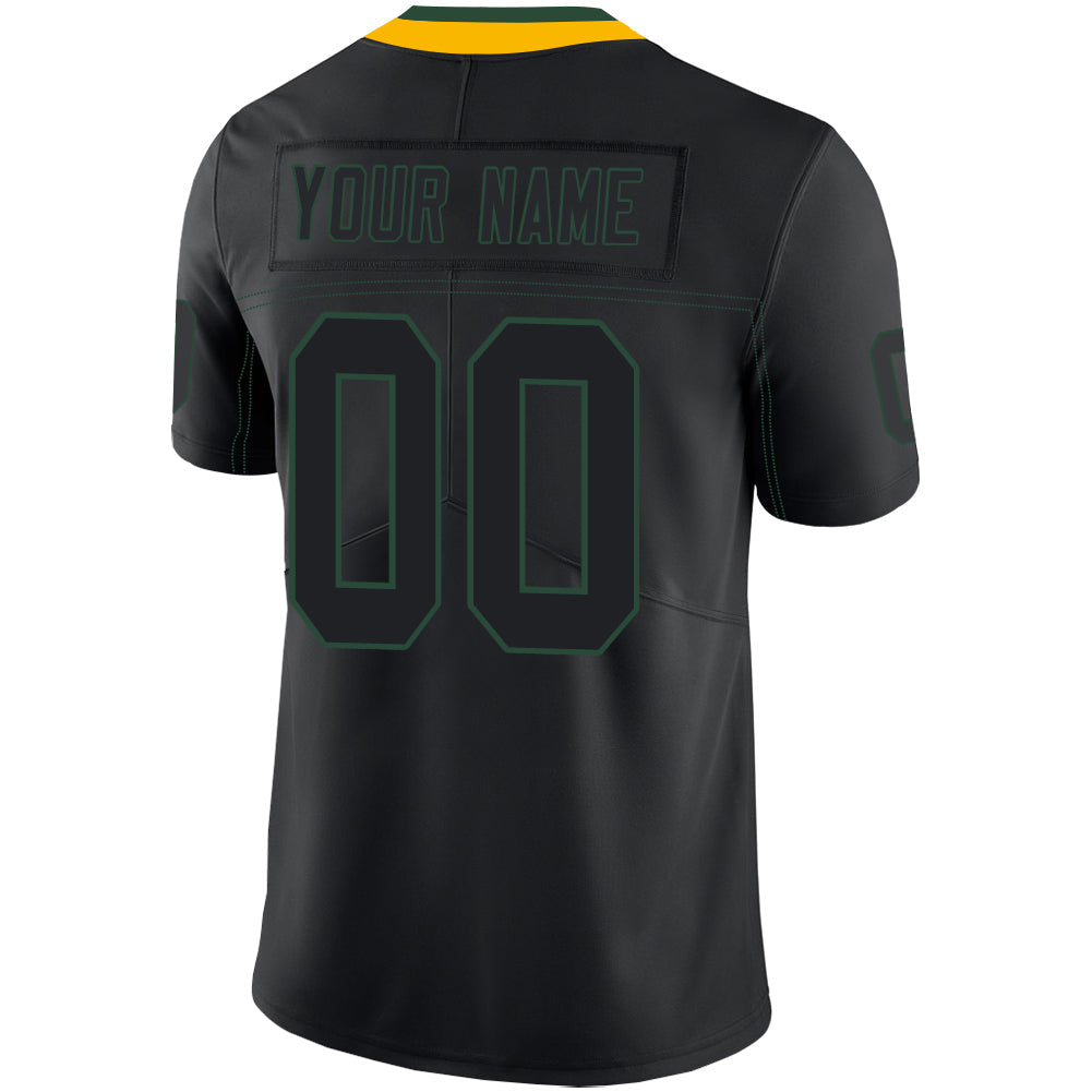 Custom GB.Packers Stitched American Football Jerseys Personalize Birthday Gifts Black Jersey