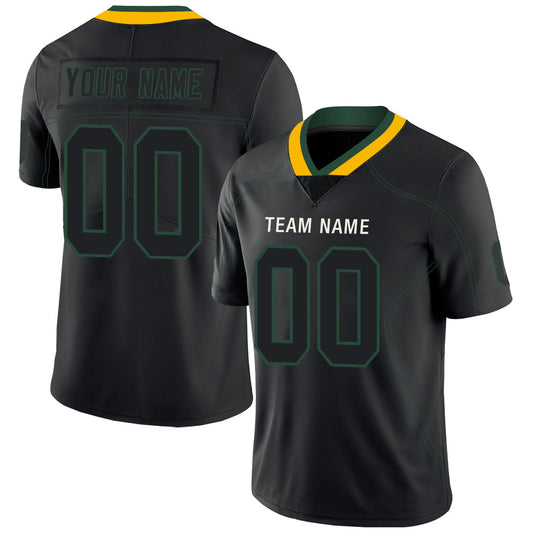 Custom GB.Packers Stitched American Football Jerseys Personalize Birthday Gifts Black Jersey