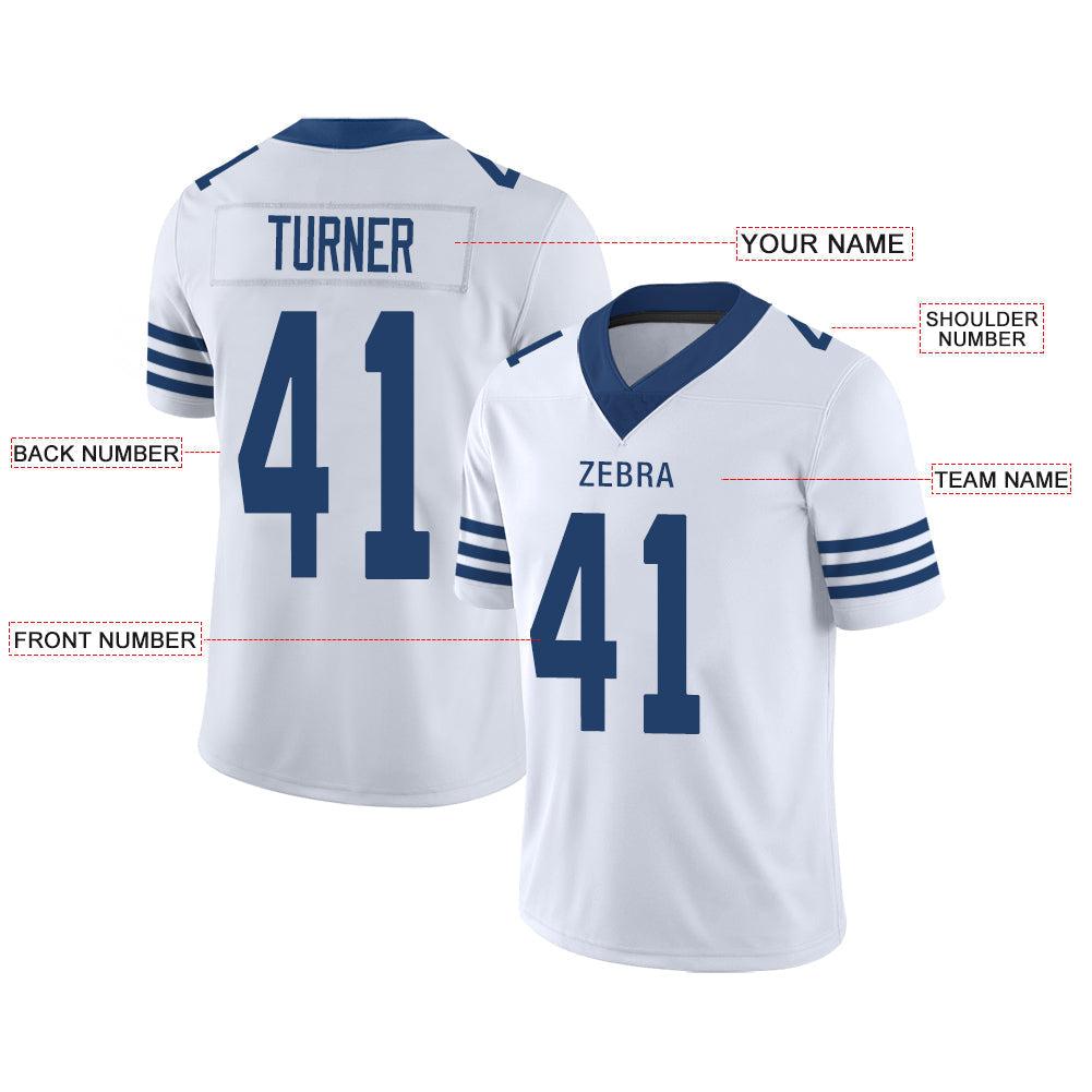 Custom IN.Colts Stitched American Football Jerseys Personalize Birthday Gifts White Jersey