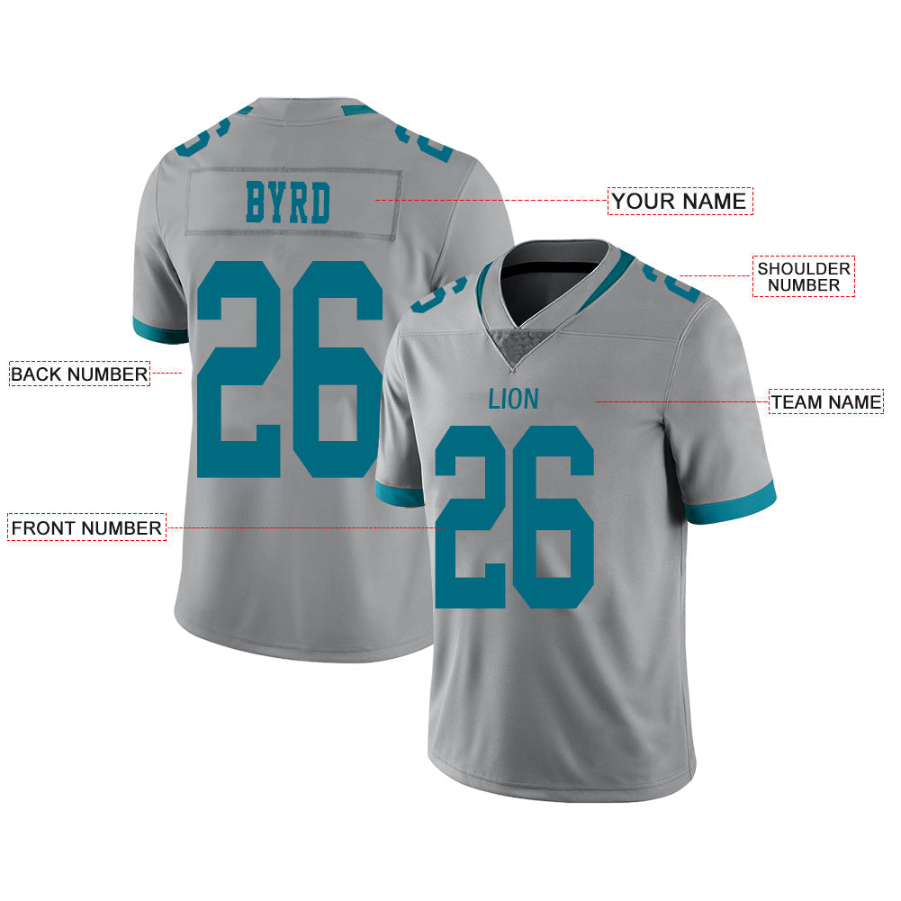 Custom J.Jaguars Stitched American Football Jerseys Personalize Birthday Gifts Grey Jersey