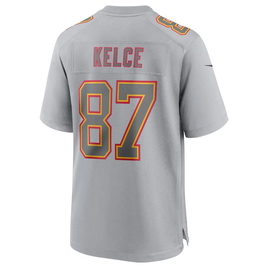 kC.Chiefs #87 Travis Kelce Gray Atmosphere Fashion Game Jersey Stitched American Football Jerseys