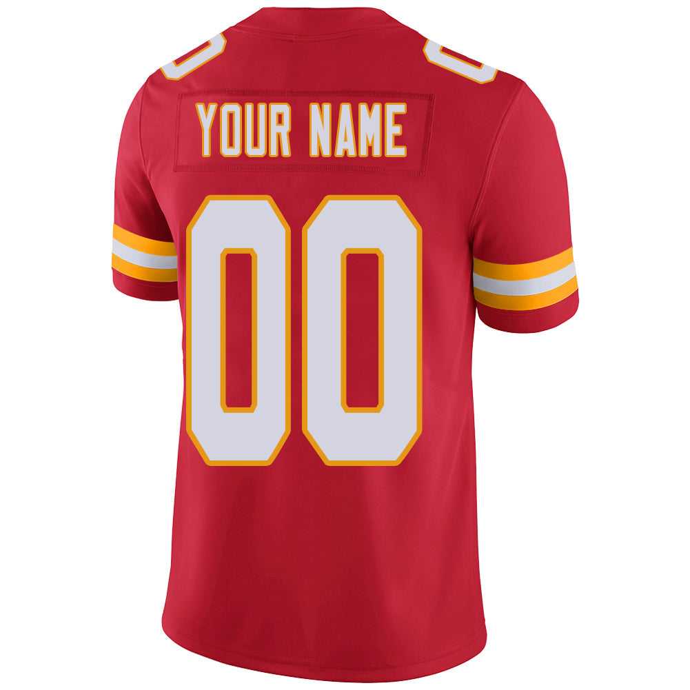 Custom KC.Chiefs Stitched American Football Jerseys Personalize Birthday Gifts Red Jersey