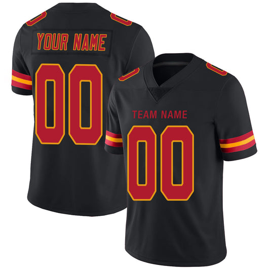 Custom KC.Chiefs Stitched American Football Jerseys Personalize Birthday Gifts Black Jersey