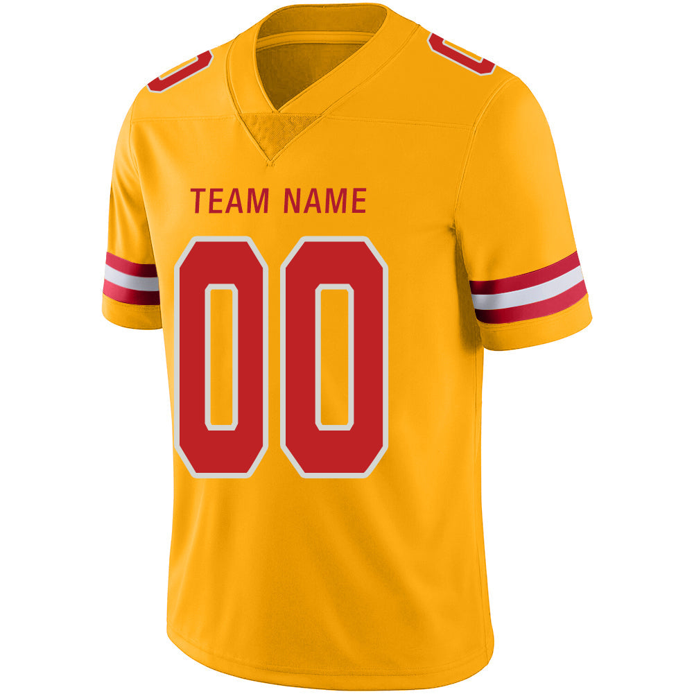 Custom KC.Chiefs Stitched American Football Jerseys Personalize Birthday Gifts Gold Jersey