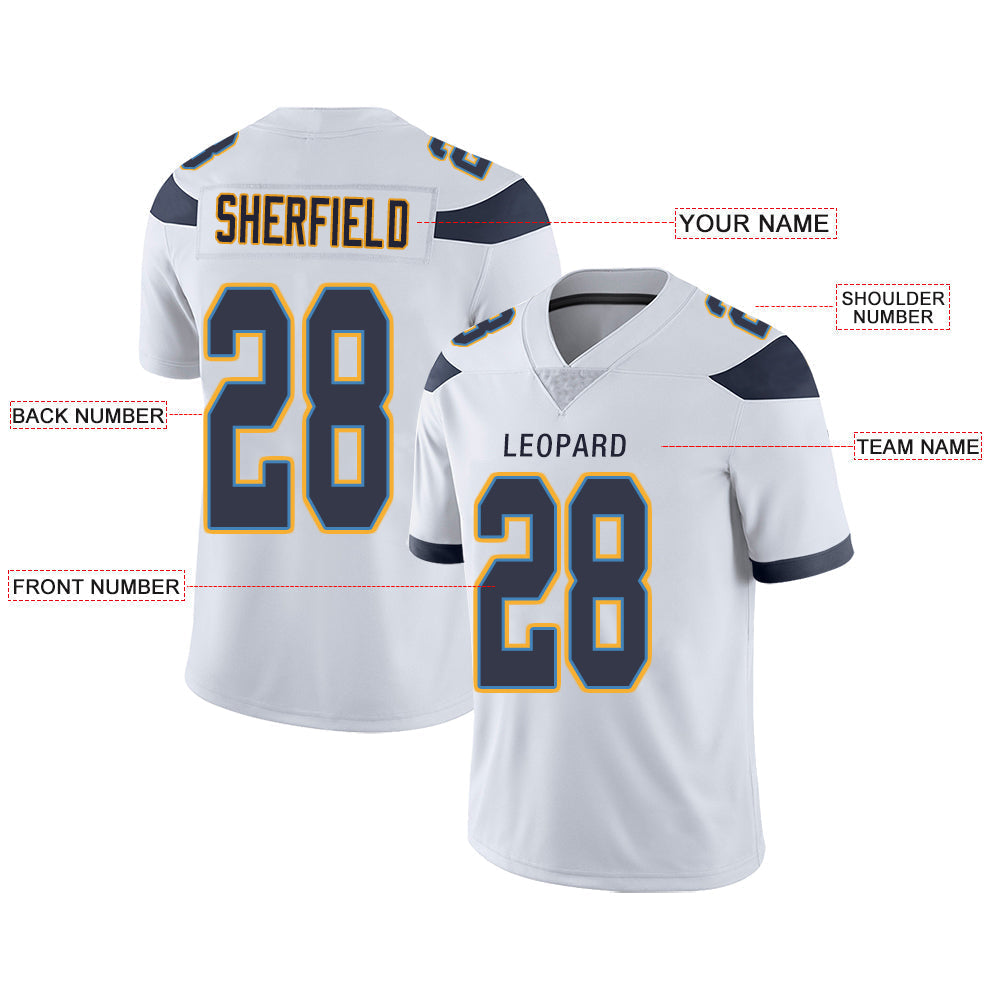 Custom LA.Chargers Stitched American Football Jerseys Personalize Birthday Gifts White Jersey