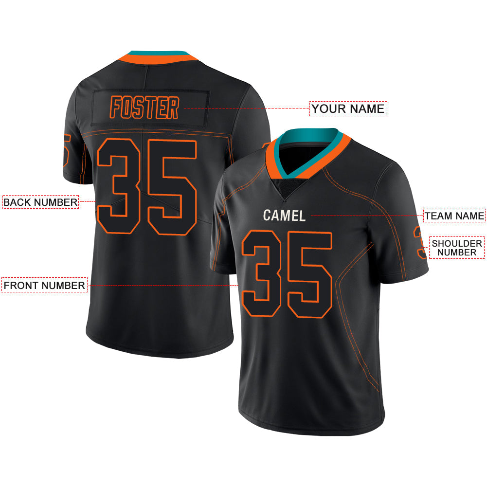 Custom M.Dolphins Stitched American Football Jerseys Personalize Birthday Gifts Black Jersey