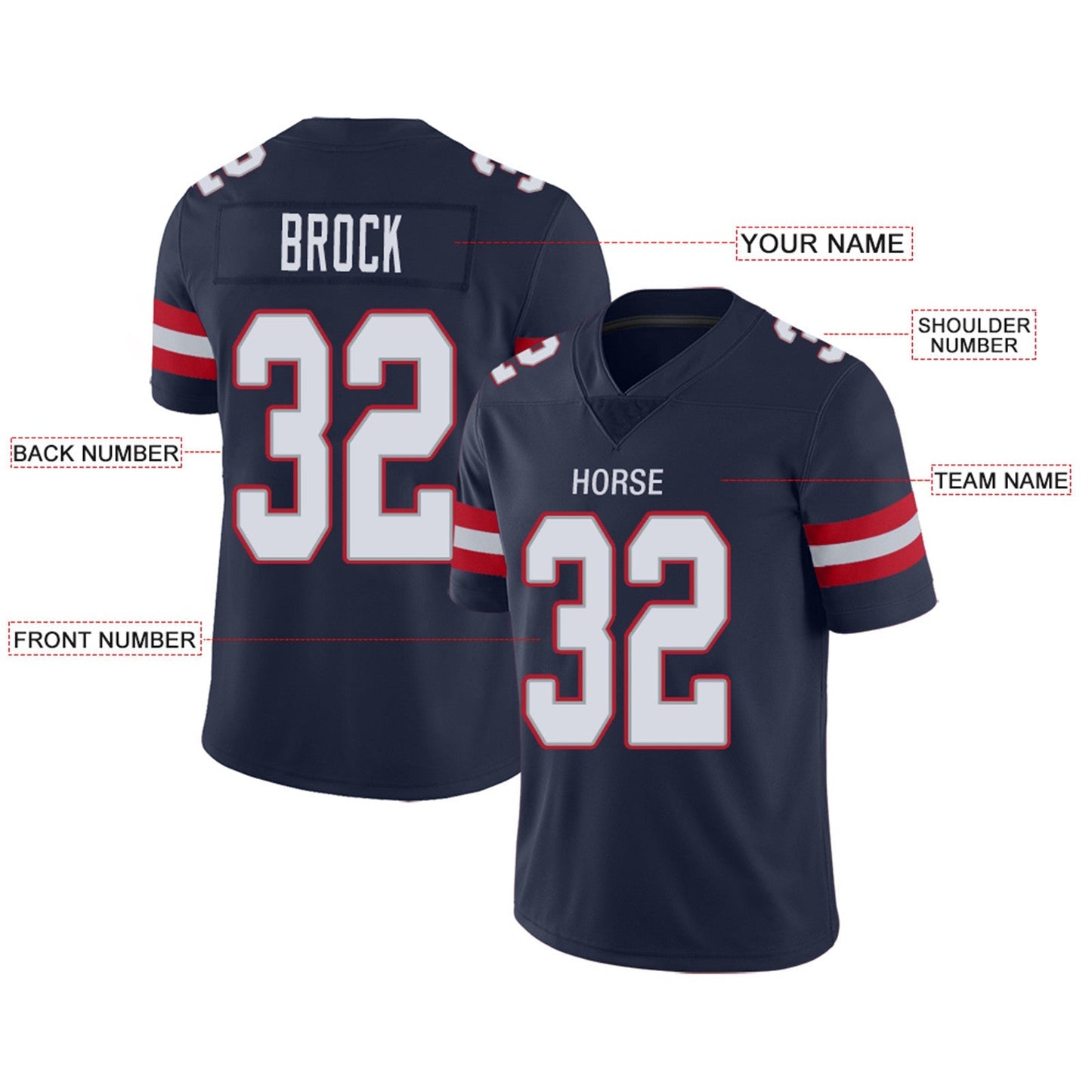 Custom NE.Patriots Football Jerseys Team Player or Personalized Design Your Own Name for Men's Women's Youth Jerseys Navy