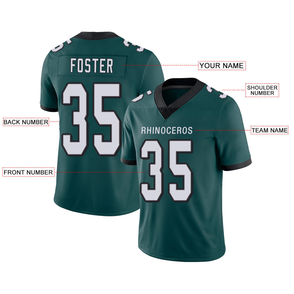 Custom P.Eagles Stitched American Football Jerseys Personalize Birthday Gifts Green Jersey