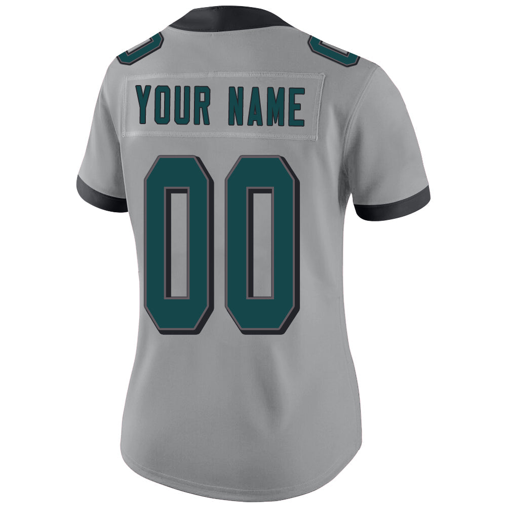 Custom P.Eagles Stitched American Football Jerseys Personalize Birthday Gifts Grey Jersey