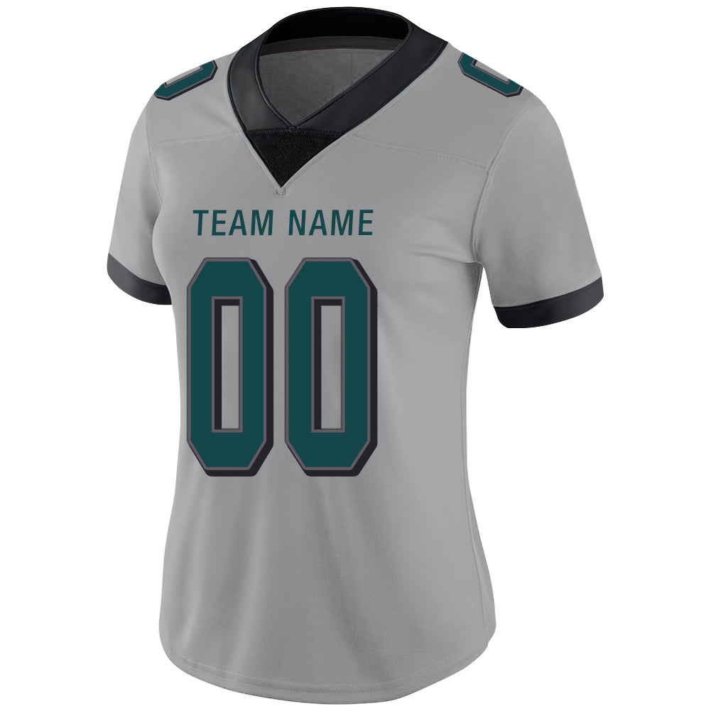 Custom P.Eagles Stitched American Football Jerseys Personalize Birthday Gifts Grey Jersey