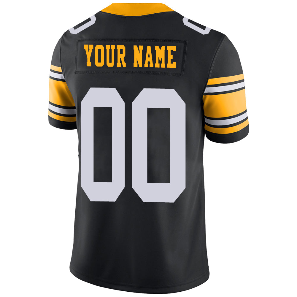 Custom P.Steelers Stitched American Football Jerseys Personalize Birthday Gifts Black Jersey