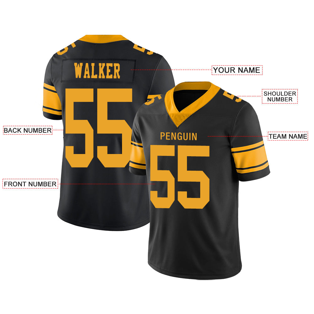 Custom P.Steelers Stitched American Football Jerseys Personalize Birthday Gifts Black Jersey